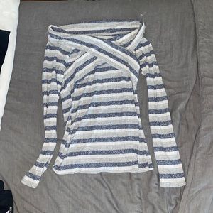 F21 Off the Shoulder Striped Top